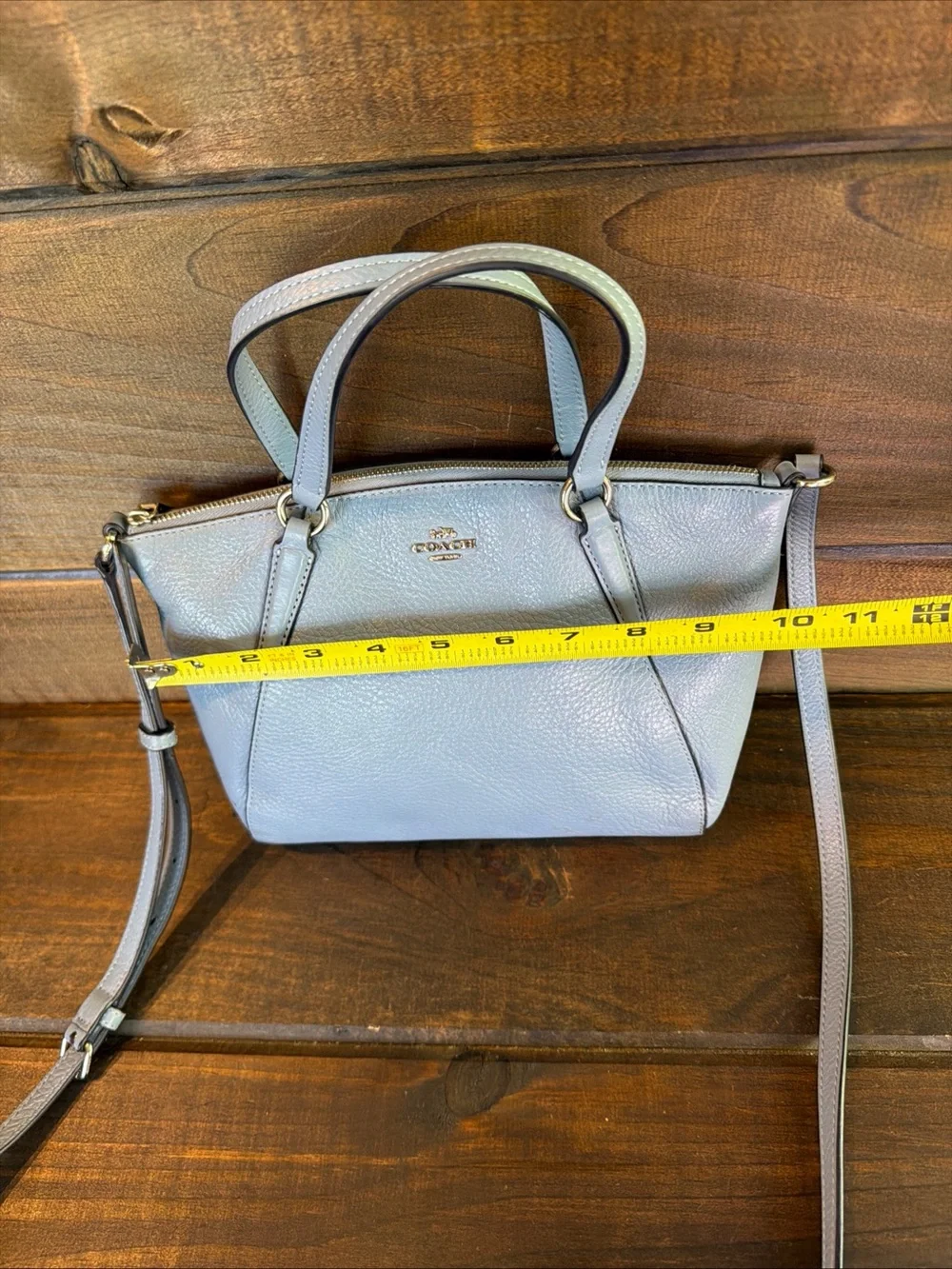 Coach Kelsey Mini Blue Leather Crossbody Satchel